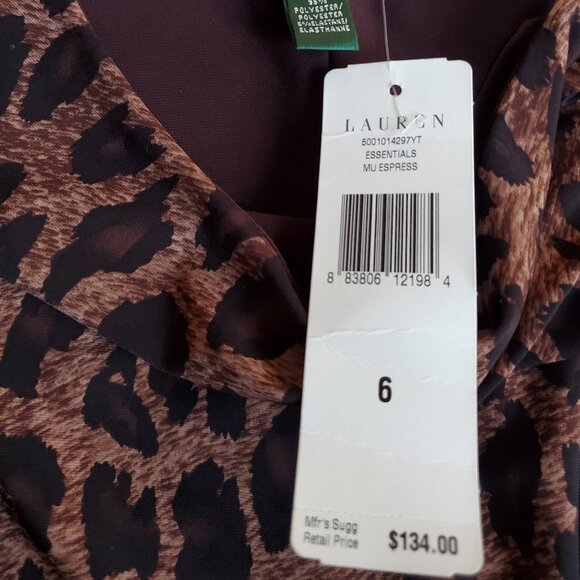 Lauren Ralph Lauren Leopard Print Sleeveless Dress Size 6 NWT - Picture 4 of 6